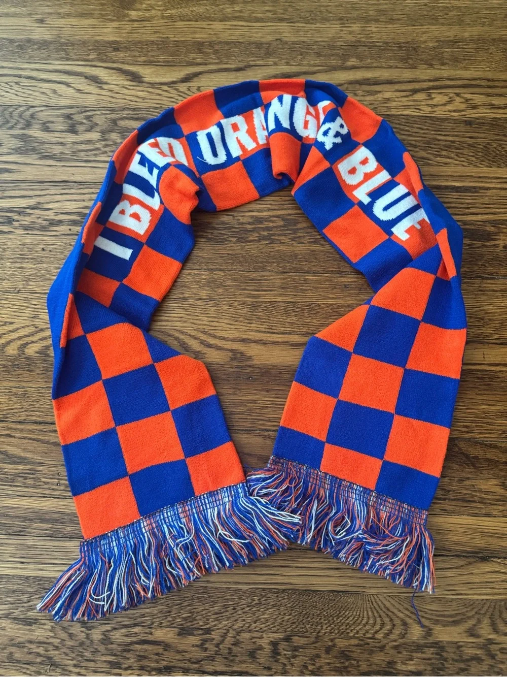 FC CINCINNATI SOCCER SCARF Bleed Orange & Blue Knit Scarf.